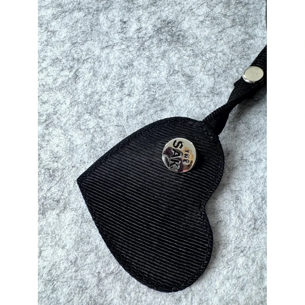 The Sak Woven Knit Shoulder Bag Women's Black Crochet Baguette Handbag Purse